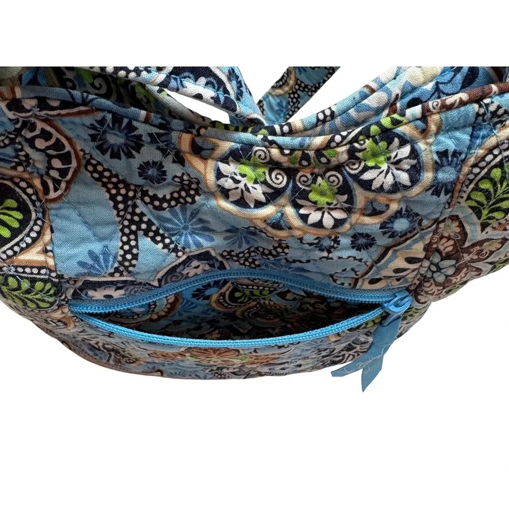Vera Bradley Quilted Tote Bag Bali Blue Retired Pattern - Picture 6 of 7